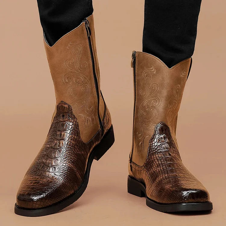 Vintage Schlangenleder Cowboystiefel für Herren