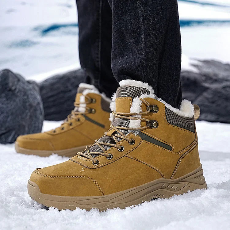 Wasserdichte Winterstiefel mit Fleecefutter und dicken High-Top-Schneestiefeln für Herren