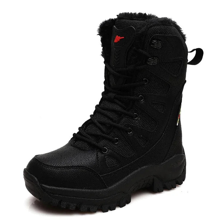 Verdickte Samt-High-Top-Wanderschneestiefel