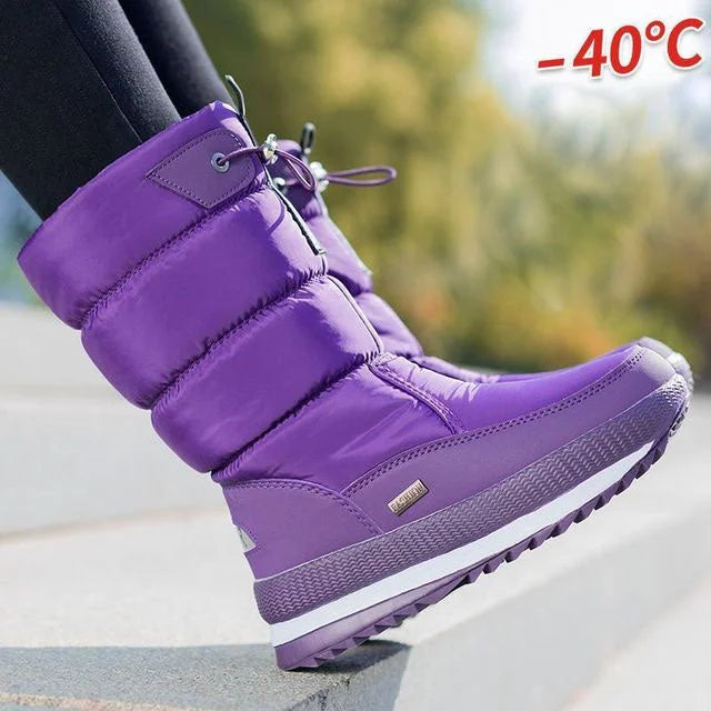 Rutschfeste knöchelhohe Schneestiefeletten aus Kunstpelz warme Stiefel bis zur Wade