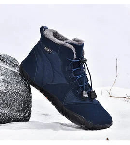 Herren Outdoor High-Top Baumwollschuhe Unisex Barfußschuhe Arbeitsschuhe Schneestiefel Warm Plus Samt Verdickte Mittelrohr Wanderwinterschuhe