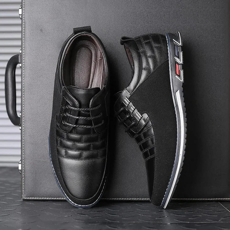 Herren Freizeitschuhe aus Leder britische Schnürschuhe Business-Loafer Oxford bequem atmungsaktiv fürs Autofahren Büro