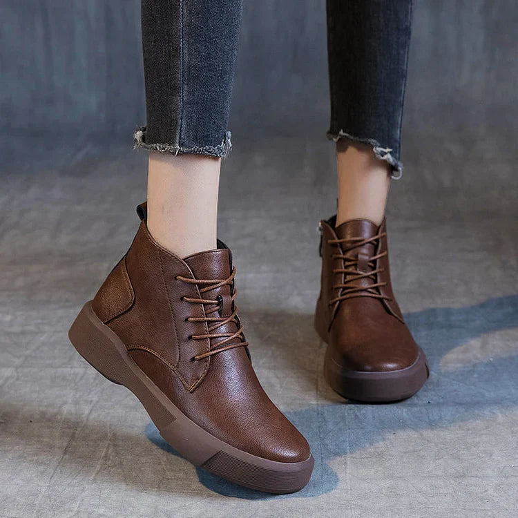 Damen Arch Supportor Leder Stiefeletten Warme Femme Kurze Stiefel Wasserdichte Schuhe