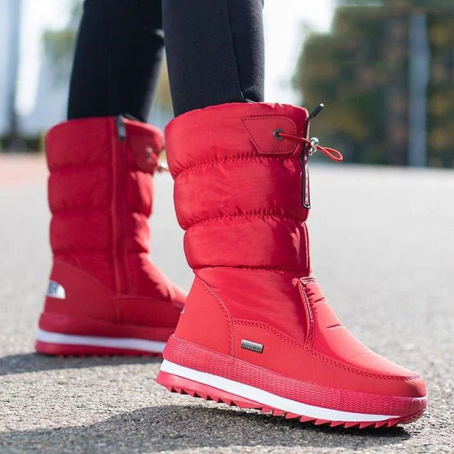 Rutschfeste knöchelhohe Schneestiefeletten aus Kunstpelz warme Stiefel bis zur Wade