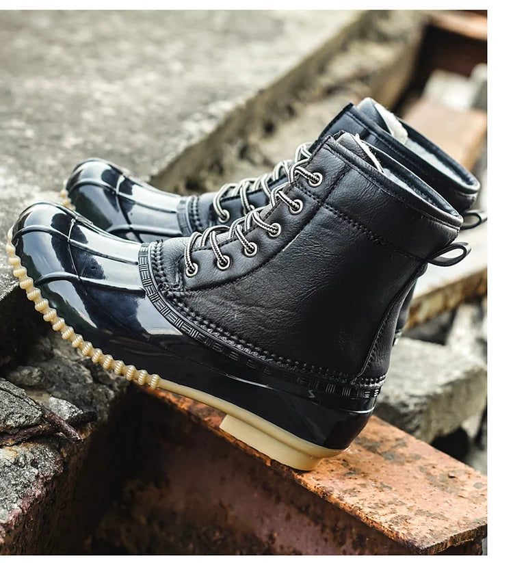 Damen Winter Retro Warm Plüsch Imitation Ente Schneestiefel