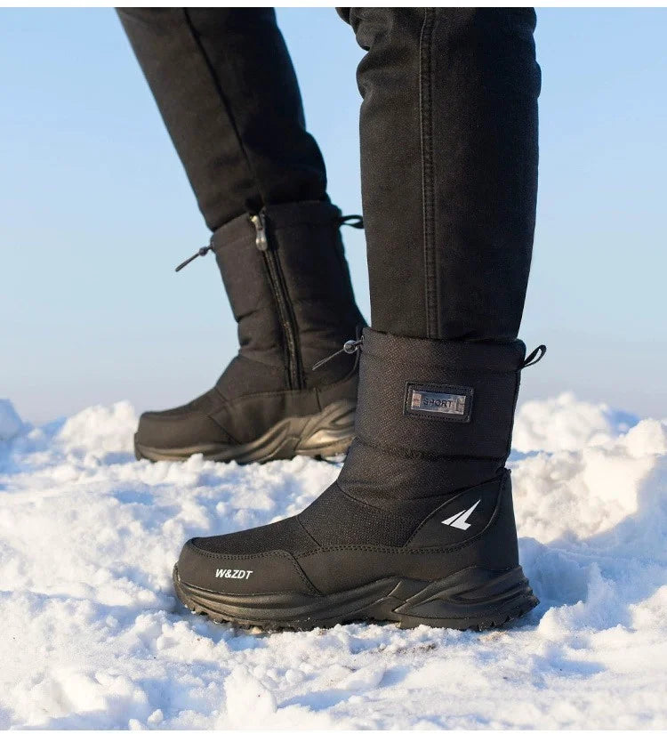 Verdickte warme wasserdichte rutschfeste High-Top-Schneestiefel für Herren im Winter