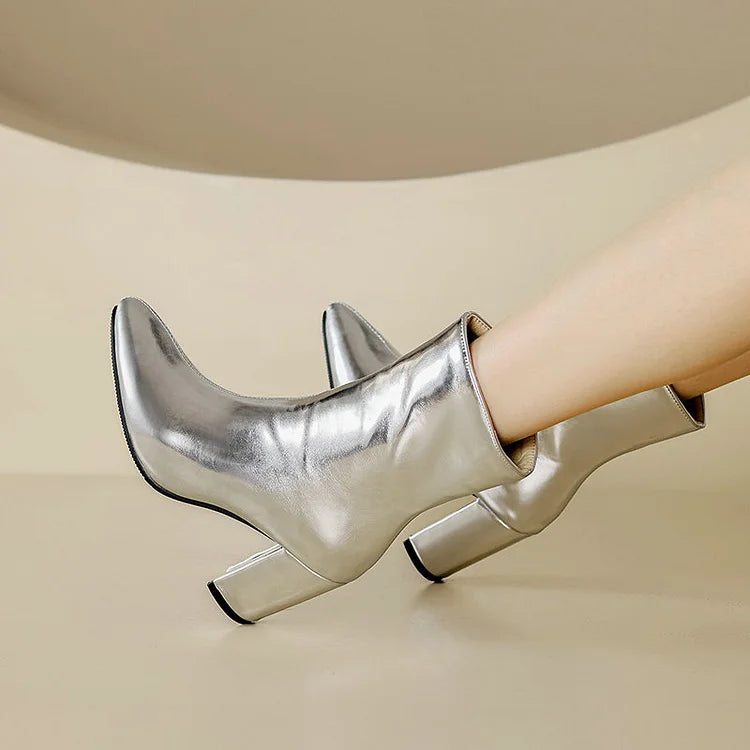 Damen-Stiefeletten in Gold-Metallic