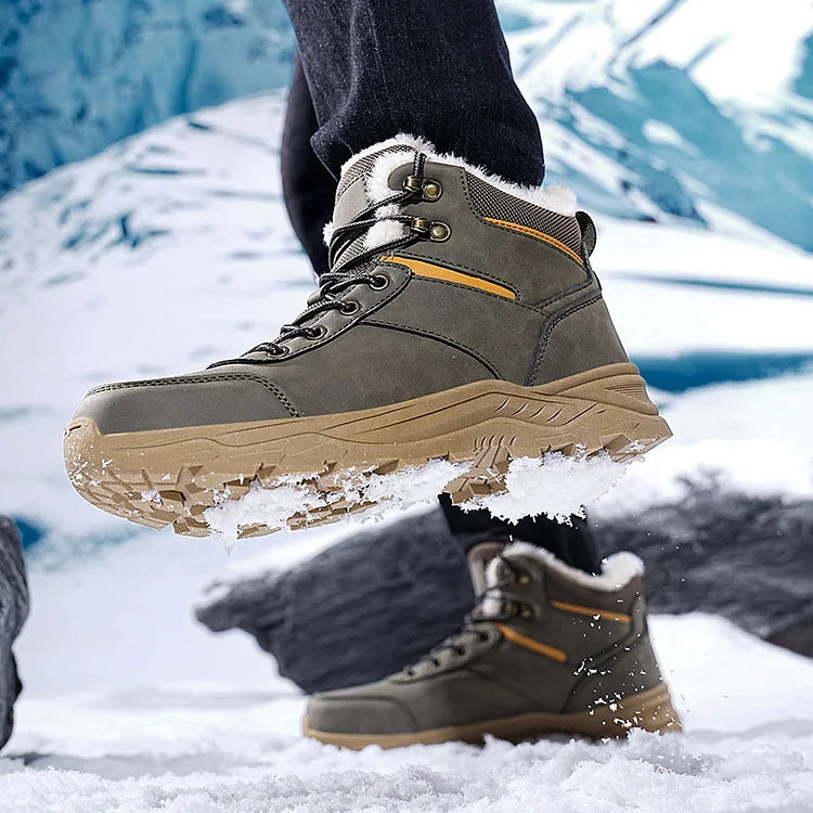 Wasserdichte Winterstiefel mit Fleecefutter und dicken High-Top-Schneestiefeln für Herren