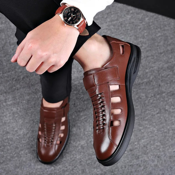 Herrenschuhe – Stilvolle Leder Sandalen mit Modernem Komfort
