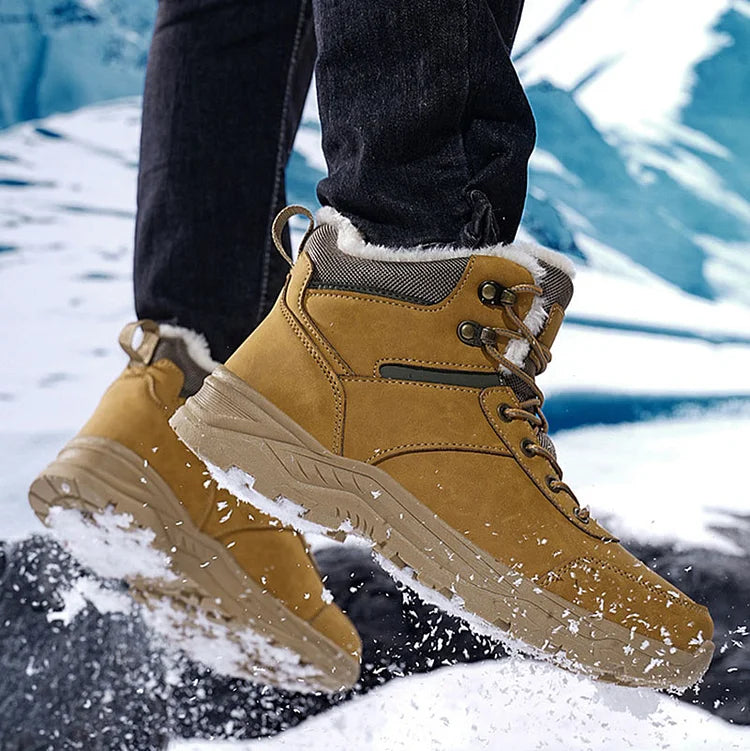 Wasserdichte Winterstiefel mit Fleecefutter und dicken High-Top-Schneestiefeln für Herren