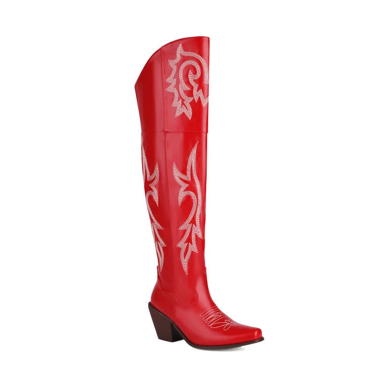 Hohe Cowboystiefel im Vintage-Look