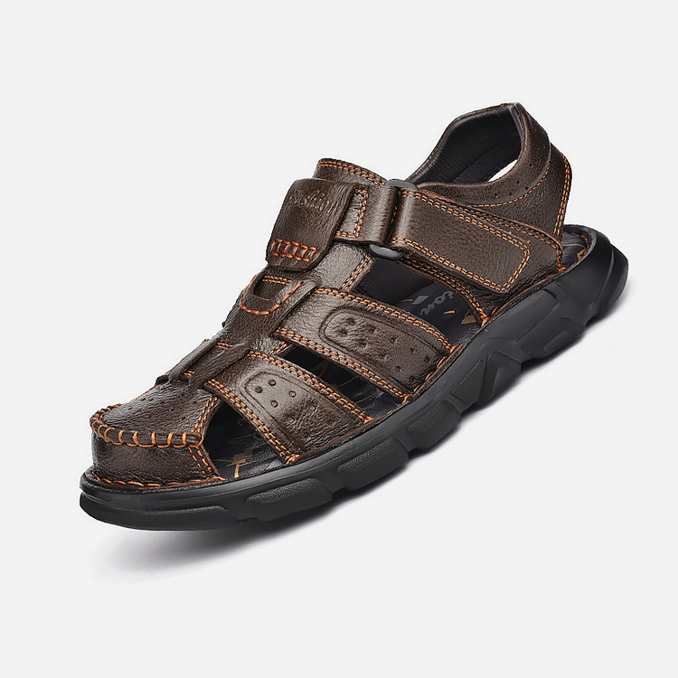 Hochwertige Sandalen aus Kuhleder für den Sommer im Freien handgefertigt für Herren modisch bequem für den Strand aus Leder