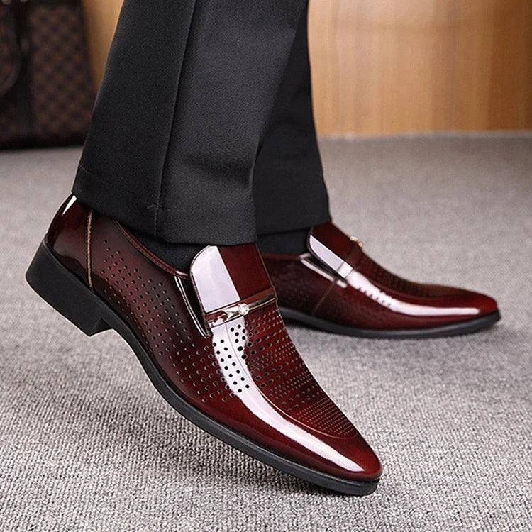 Herren Mikrofaser Leder Loch Atmungsaktive Freizeitschuhe für formelle Anlässe