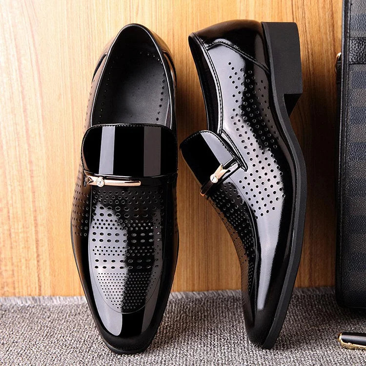 Herren Mikrofaser Leder Loch Atmungsaktive Freizeitschuhe für formelle Anlässe