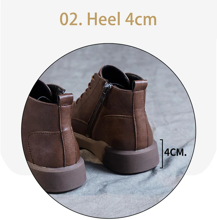 Damen Arch Supportor Leder Stiefeletten Warme Femme Kurze Stiefel Wasserdichte Schuhe