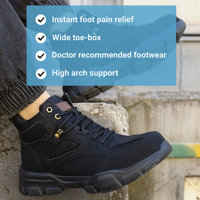 Herren Anti-Smashing-Stiefeletten mit Stahlkappe Orthopädische Sicherheitsschuhe