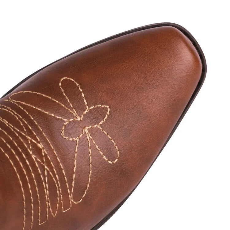 Hohe Cowboystiefel im Vintage-Look