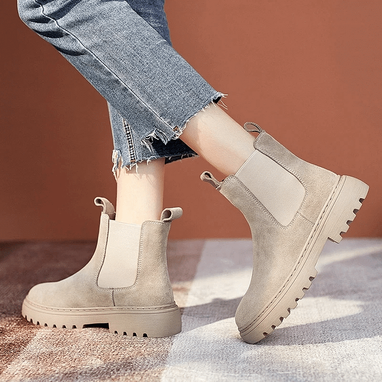 Orthopädische Stiefeletten für Damen mit dicker Sohle