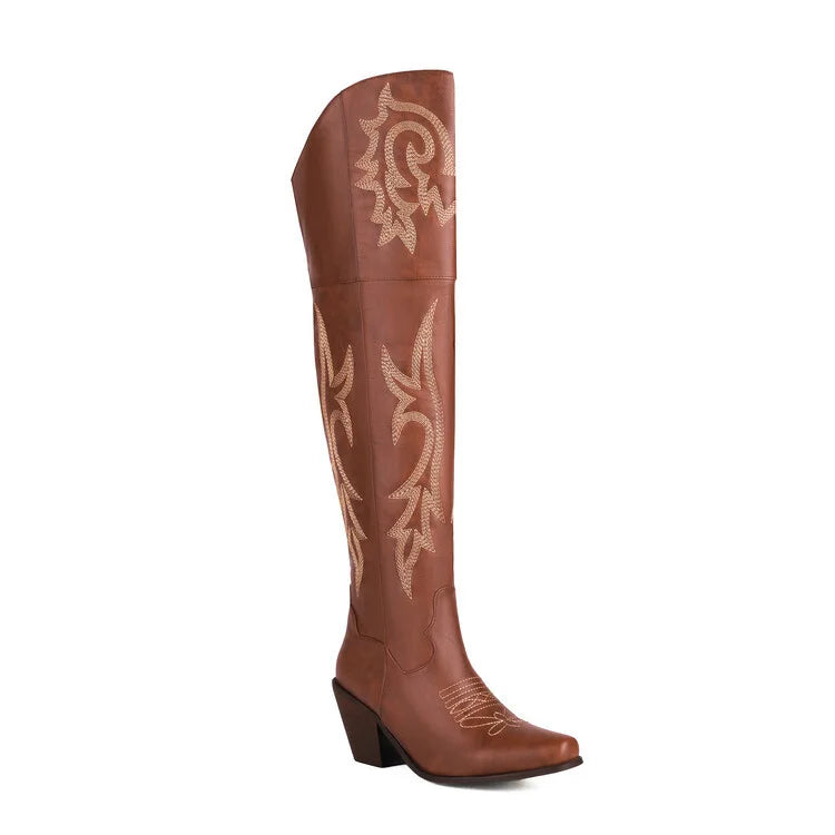 Hohe Cowboystiefel im Vintage-Look