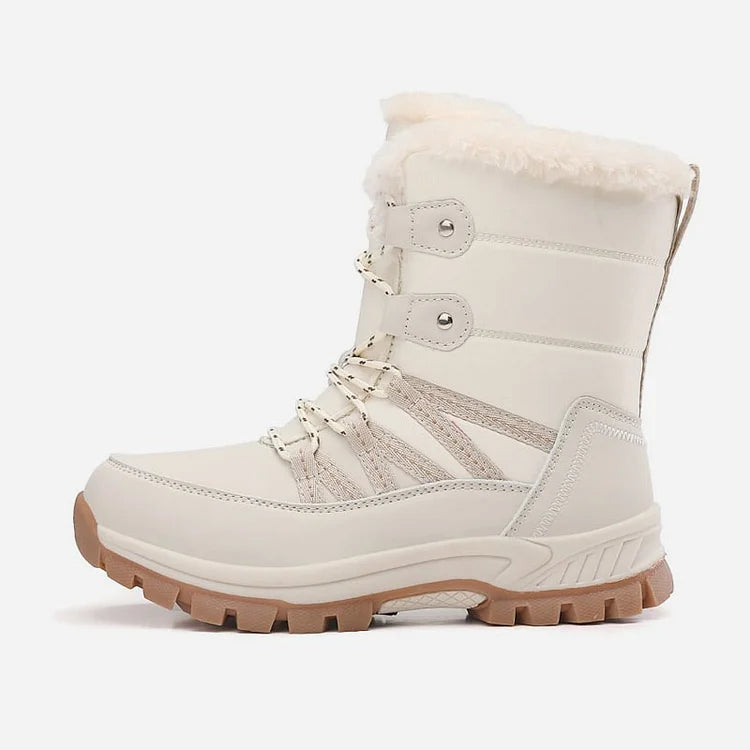Damen Anti-Rutsch-Fell Warme wasserdichte Schneestiefel Mitte Der Wade