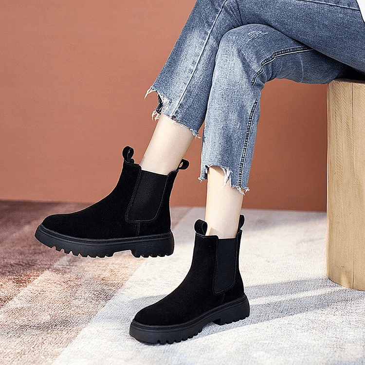 Orthopädische Stiefeletten für Damen mit dicker Sohle