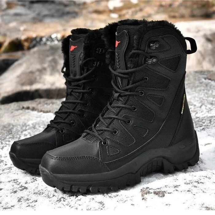 Verdickte Samt-High-Top-Wanderschneestiefel