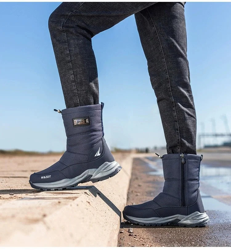 Verdickte warme wasserdichte rutschfeste High-Top-Schneestiefel für Herren im Winter