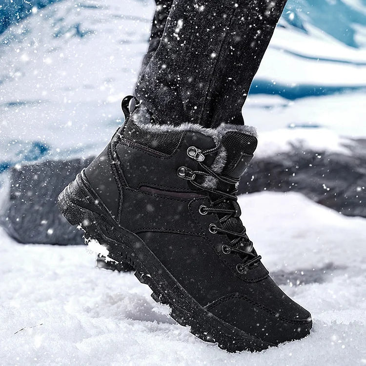 Wasserdichte Winterstiefel mit Fleecefutter und dicken High-Top-Schneestiefeln für Herren