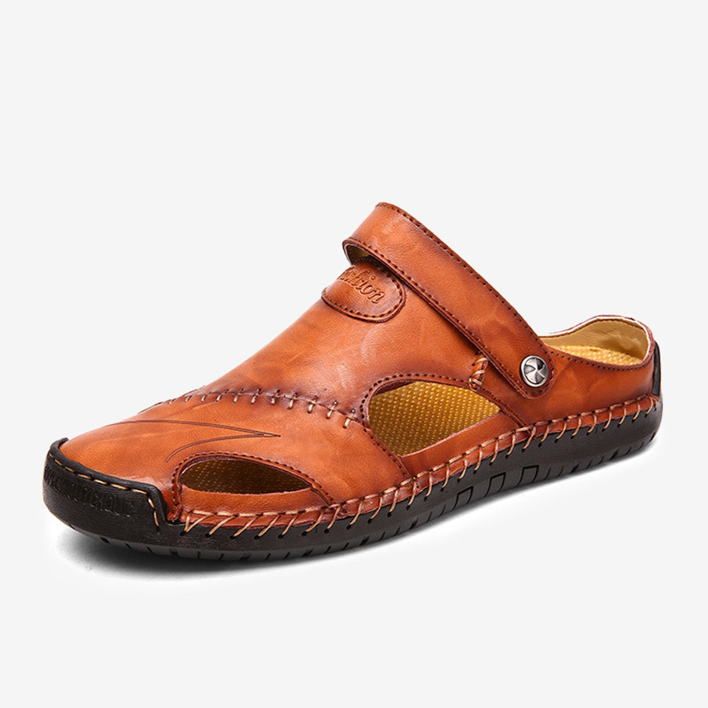 Herren Handgenähte Ledersandalen