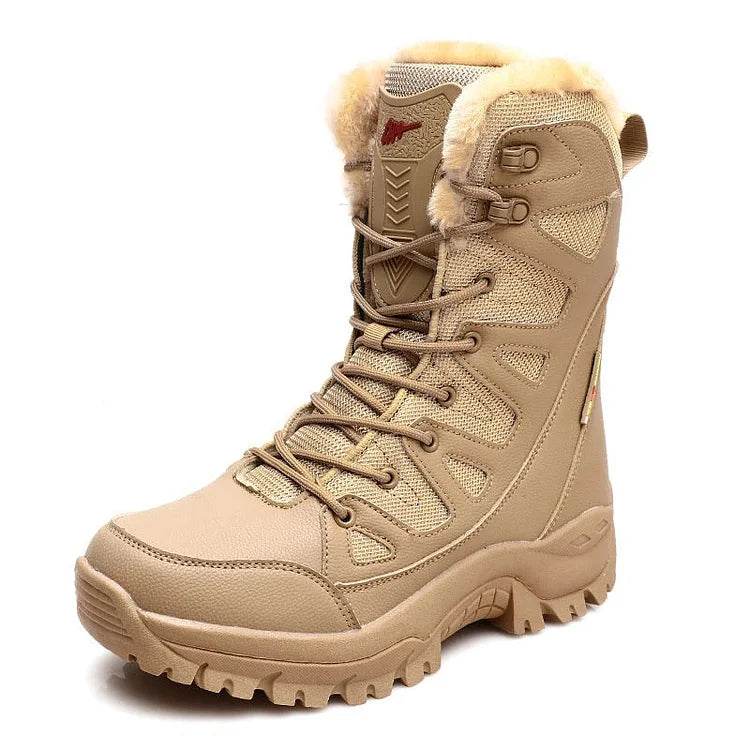Verdickte Samt-High-Top-Wanderschneestiefel