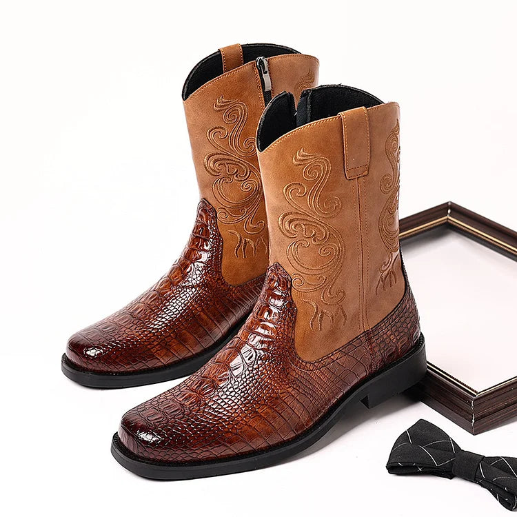 Vintage Schlangenleder Cowboystiefel für Herren