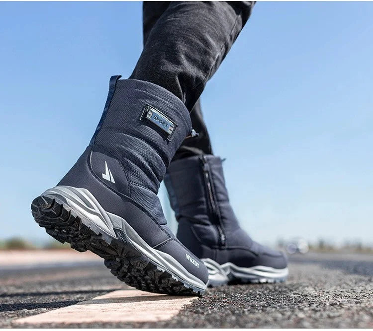 Verdickte warme wasserdichte rutschfeste High-Top-Schneestiefel für Herren im Winter