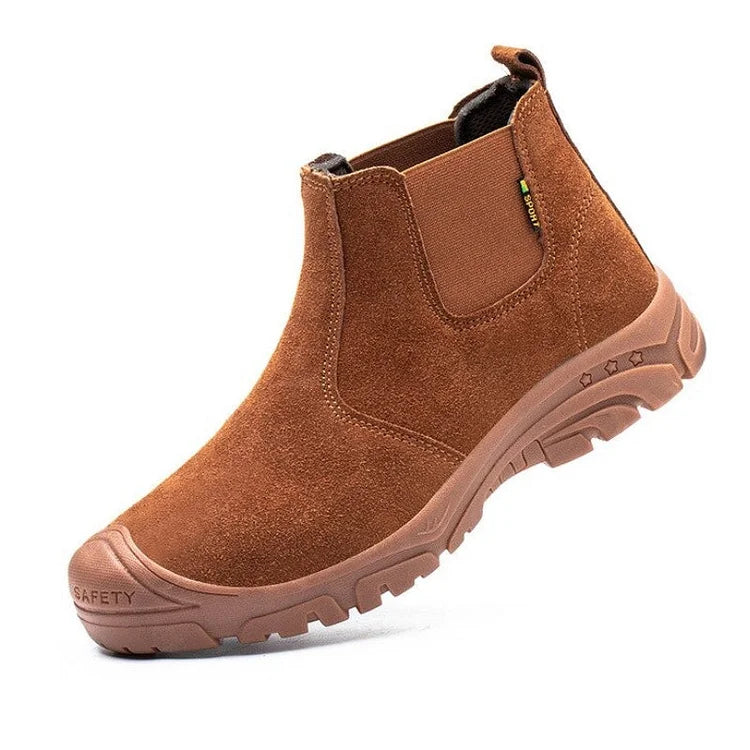 Anti-Smashing Herren Arbeitsstiefeletten Wildleder Stahlkappe Orthopädische Schuhe