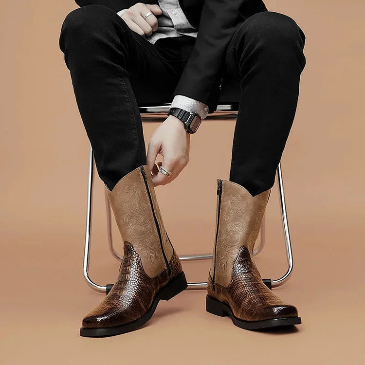 Vintage Schlangenleder Cowboystiefel für Herren
