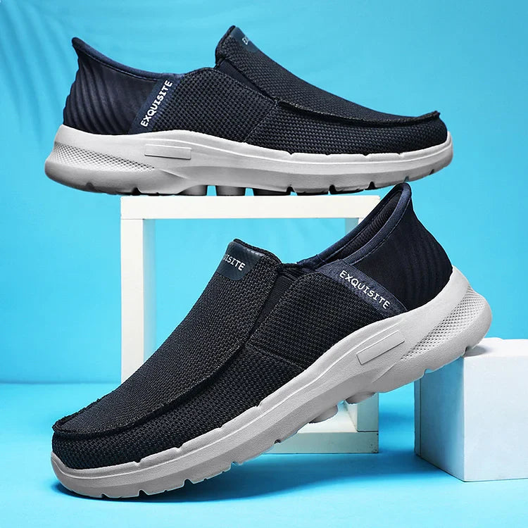 Step Ease Slip-On Wanderschuhe Canvas-Loafer