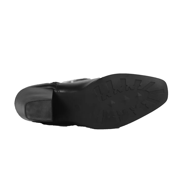 Retro Resort Bestickte Cowboy-Westem-Modestiefel mit klobigem Absatz für Damen
