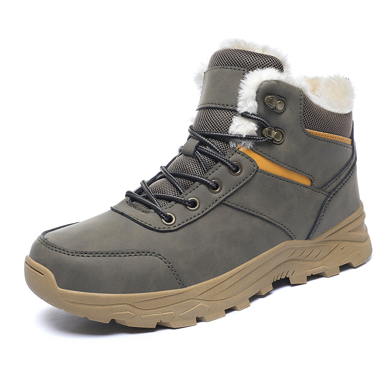 Wasserdichte Winterstiefel mit Fleecefutter und dicken High-Top-Schneestiefeln für Herren