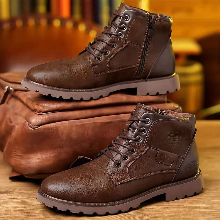 Lederstiefel mit Reißverschluss