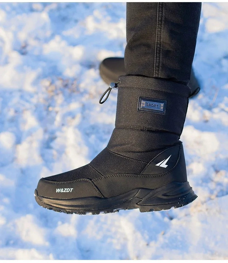 Verdickte warme wasserdichte rutschfeste High-Top-Schneestiefel für Herren im Winter