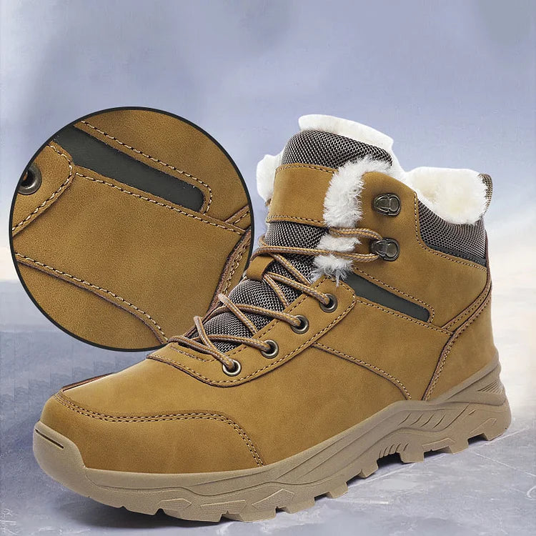 Wasserdichte Winterstiefel mit Fleecefutter und dicken High-Top-Schneestiefeln für Herren