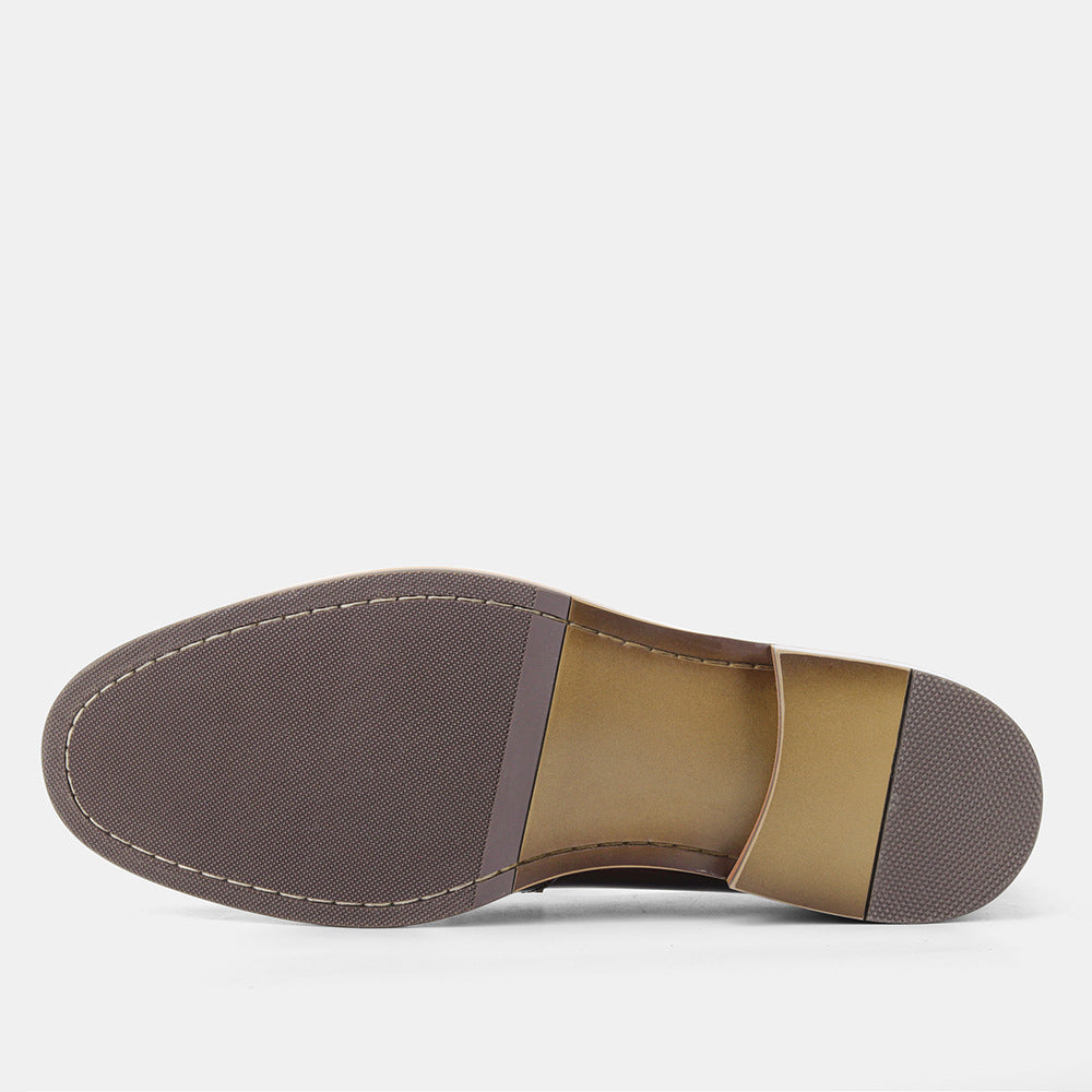 Formelle Business-Loafer für Herren mit Holzmaserung und Quaste