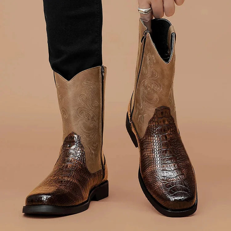 Vintage Schlangenleder Cowboystiefel für Herren
