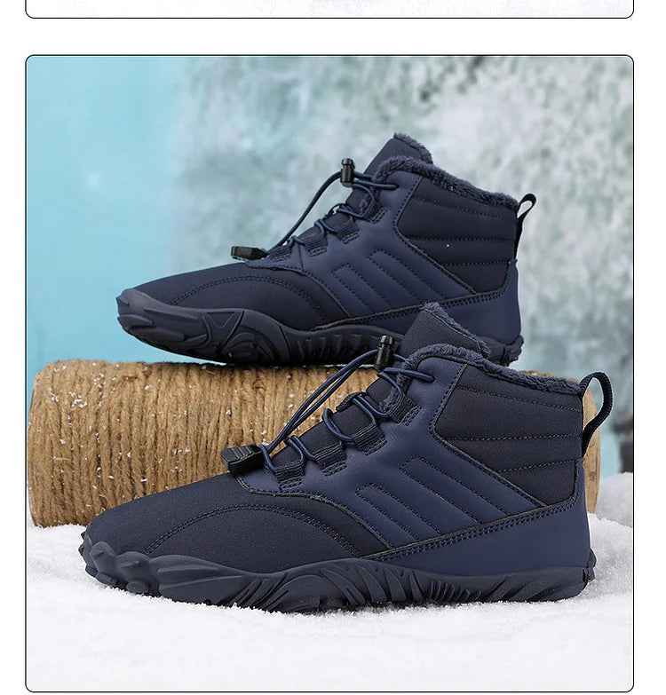 Winter Plüsch Warm Wasserdicht Anti-Rutsch Barfuß Schuhe Outdoor Wandern Sneakers