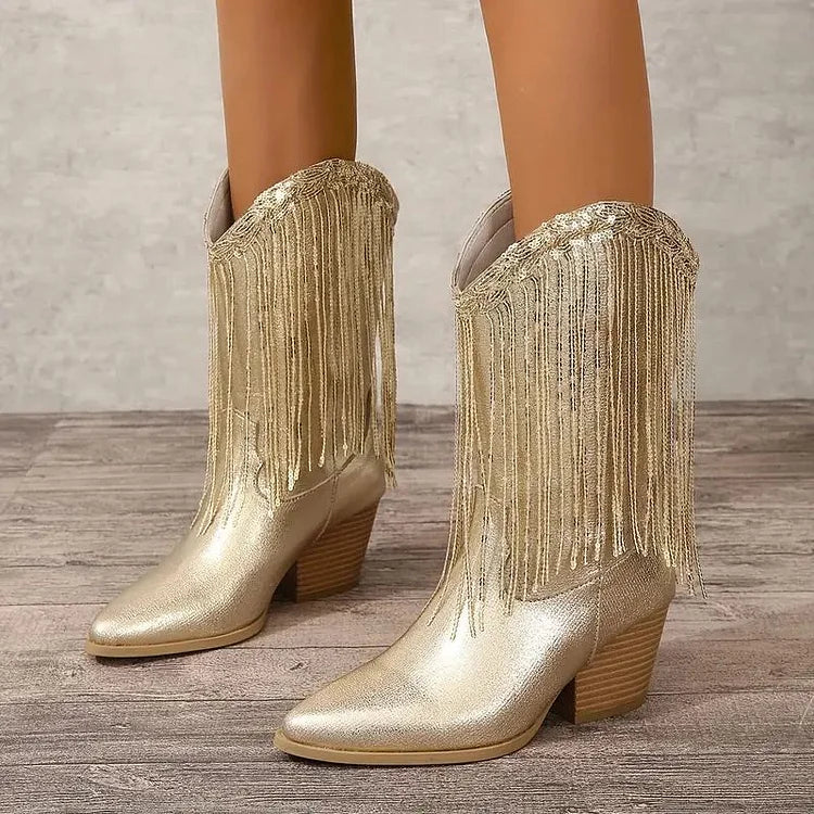 Westernstiefel mit Fransen