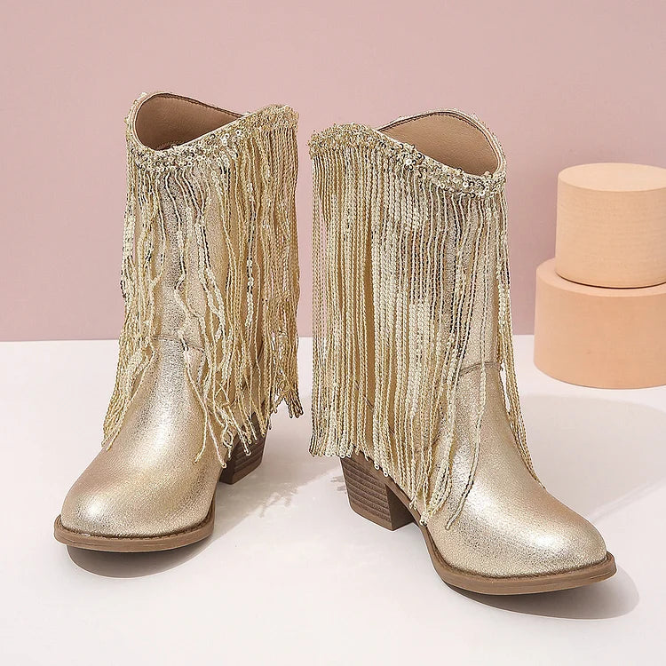 Westernstiefel mit Fransen