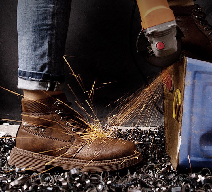 Schlag und durchtrittsichere Sicherheits und Schutzschuhe mit weicher Sohle