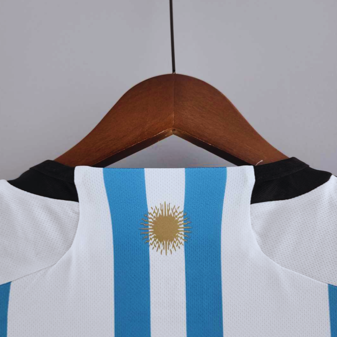 Messi Argentina Home Jersey 2022 World Cup Winners