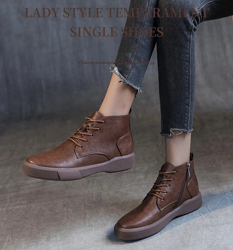 Damen Arch Supportor Leder Stiefeletten Warme Femme Kurze Stiefel Wasserdichte Schuhe