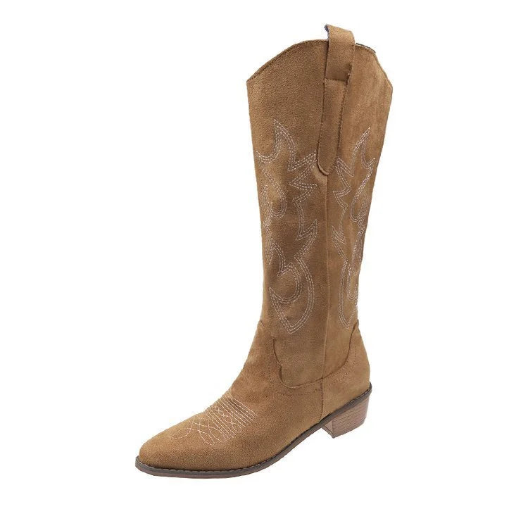Cowboystiefel aus Wildleder mit Stickerei