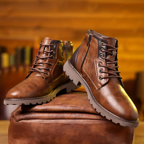 Lederstiefel mit Reißverschluss